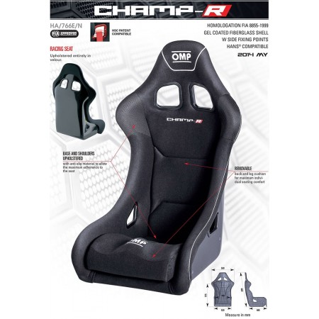 OMP Champ - FIA Fiberglass Race Seat OMP Champ - FIA Fiberglass Race Seat