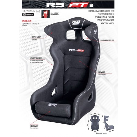 OMP RS-PT2 - Head Restraint - FIA Racing Seat OMP RS-PT2 - Head Restraint - FIA Racing Seat