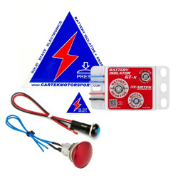 Cartek Battery Isolator GT Electronic Kill Switch CK-BG-06-R Red Metal External Button