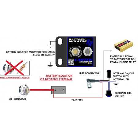 Cartek Isolator - Battery Isolator XR and Electronic Kill Switch CK-BR-08-B