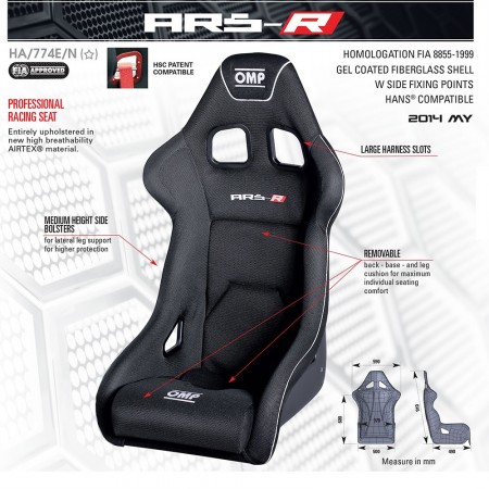 OMP ARS-R Fiberglass Racing Seat