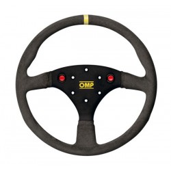 OMP Flat Steering Wheel - 320mm Aluminum S Suede Steering Wheel