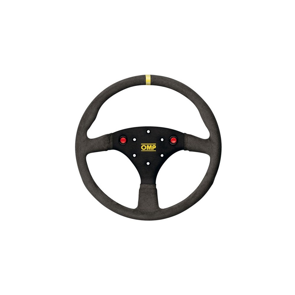 OMP Flat Steering Wheel - 320mm Aluminum S Suede Steering Wheel