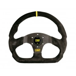 OMP Flat Steering Wheel - Superquadro 330mm Flat Bottom Suede Steering Wheel