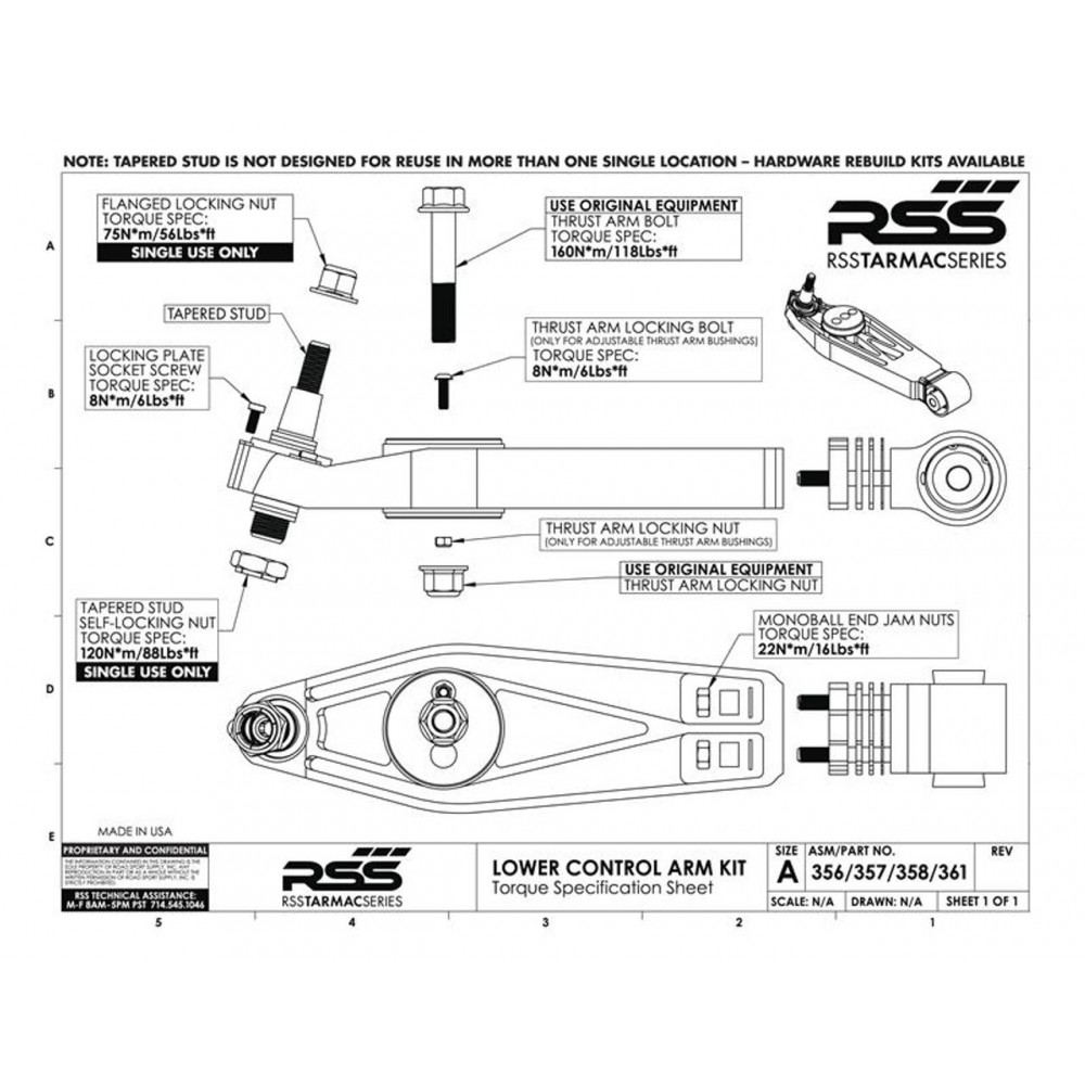 RSS Control Arm Ball Joint Pin Rebuild Kit (1)
