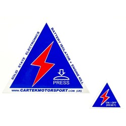 Cartek Battery Isolater Safety Stickers