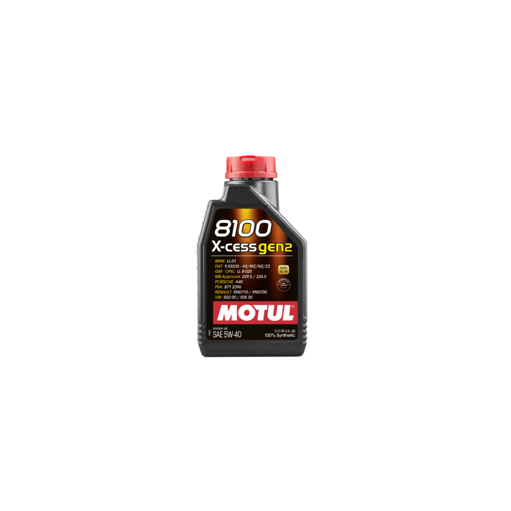 Motul Engine Oil - 5W40 8100 Series X-Cess Gen 2 100% Synthetic (1L - 5L)