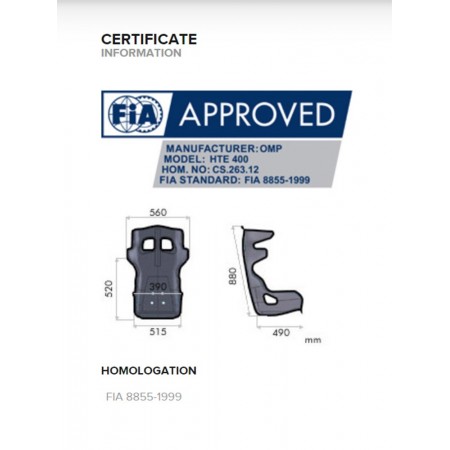 OMP HGT Carbon Fiber-  Head Restraint - FIA 8855-1999 BLACK